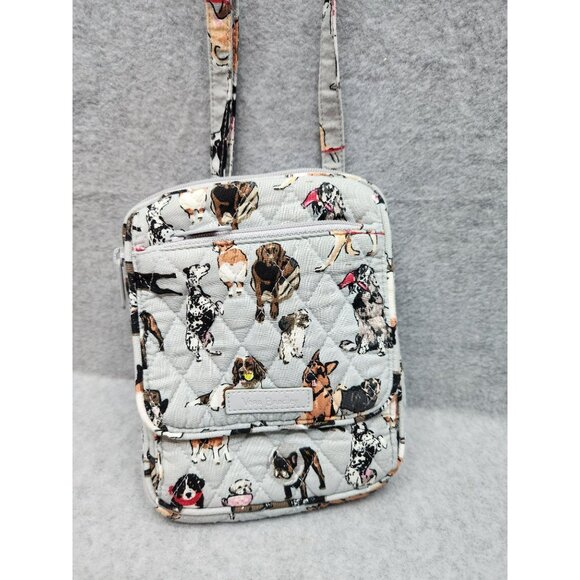 Vera Bradley DOG SHOW Easy RFID Mini Hipster Quilted Crossbody Bag - Picture 2 of 8
